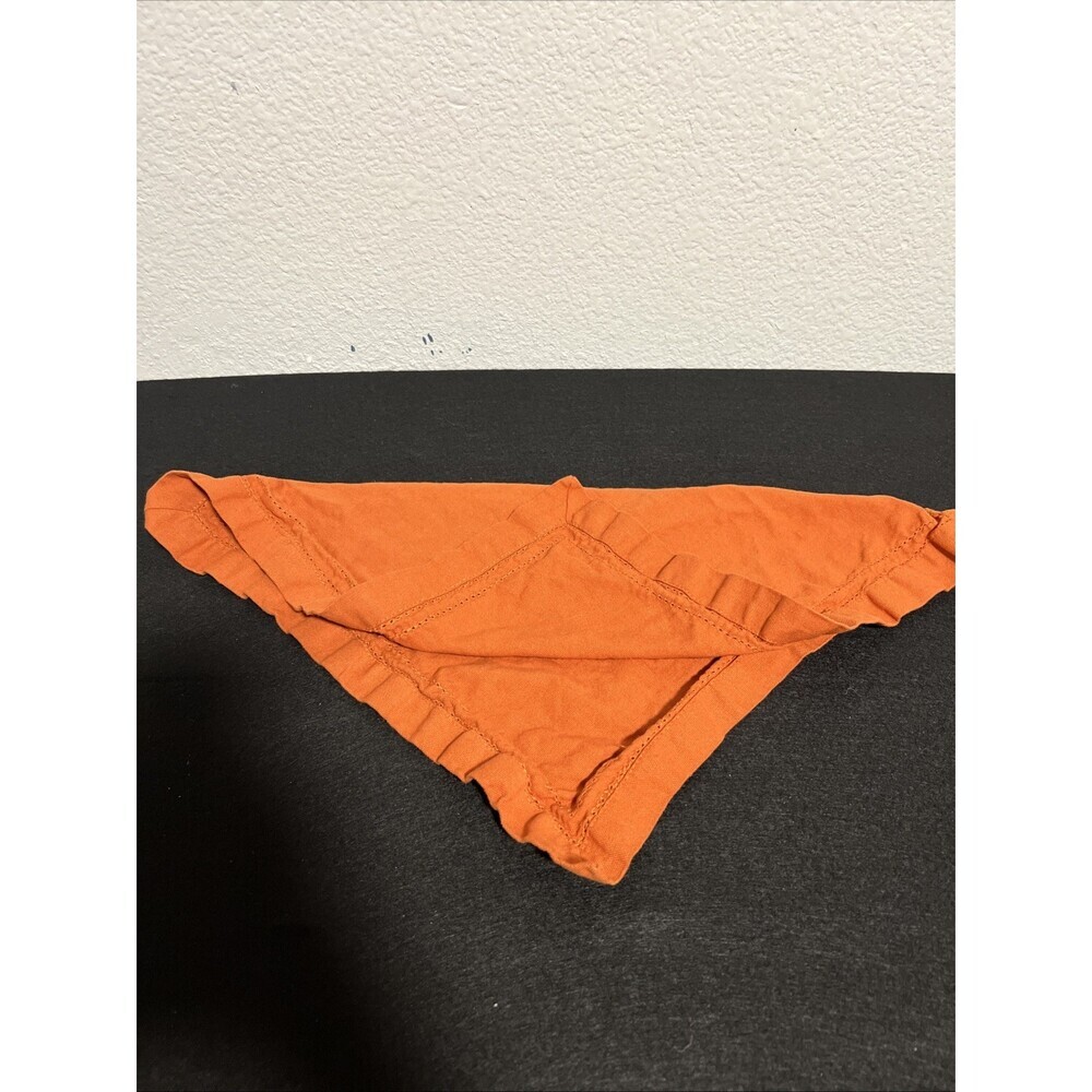 Set Of 8 Vintage Placements Burnt Orange Ruffles Ruffled Reversible Fall